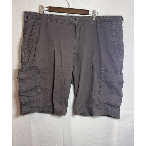 Berne Other - Berne Men's Cargo Shorts Gray Flat Front Pockets Cotton Blend Relaxed Gorpcore